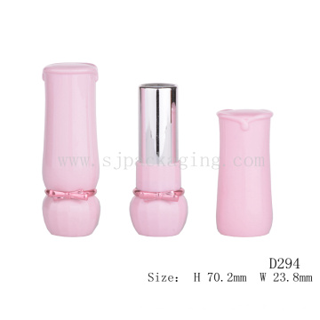 D294 Plastic pink bowknot empty lipstick tube packaging